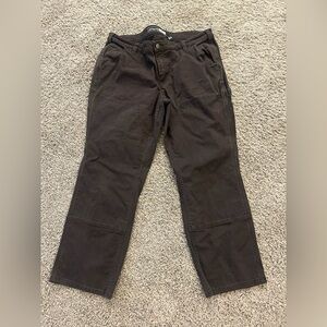 Carhartt Pants Womens 18s short Brown loose Fit Double Knee Workwear